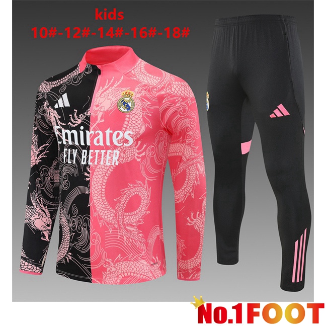 kit Training Tracksuit Real Madrid Kids Pink Black 2025/2026