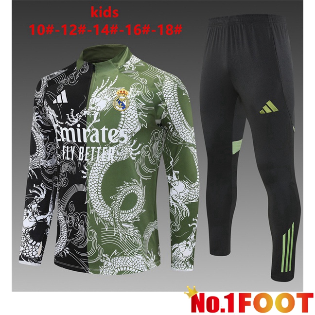 kit Training Tracksuit Real Madrid Kids Black Green 2025/2026