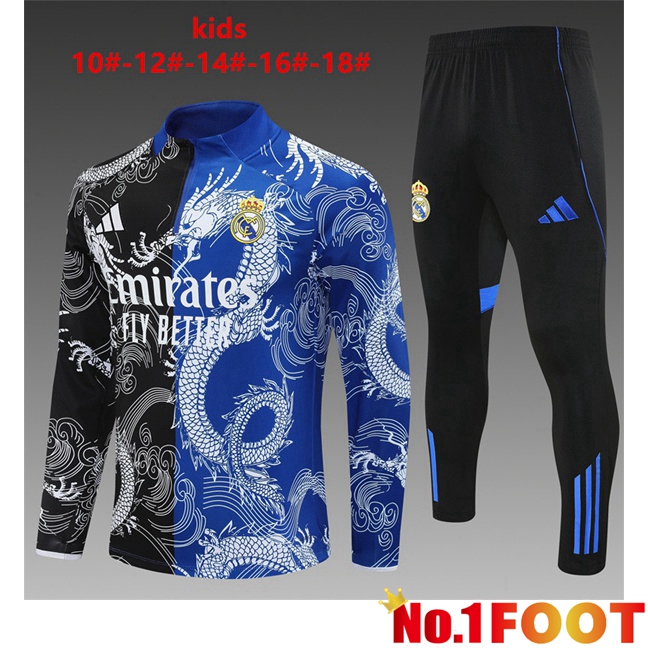 kit Training Tracksuit Real Madrid Kids Black Blue 2025/2026