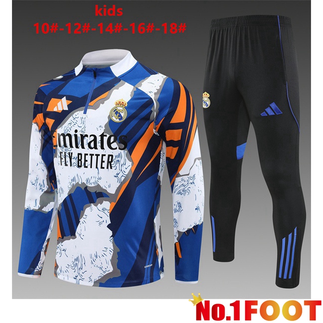 kit Training Tracksuit Real Madrid Kids Blue White 2025/2026