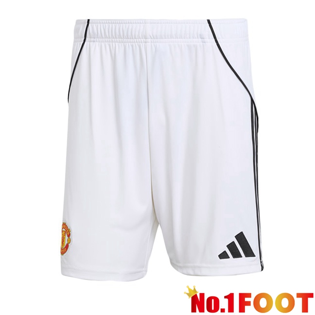 Soccer Shorts Manchester United Home White 2025/2026