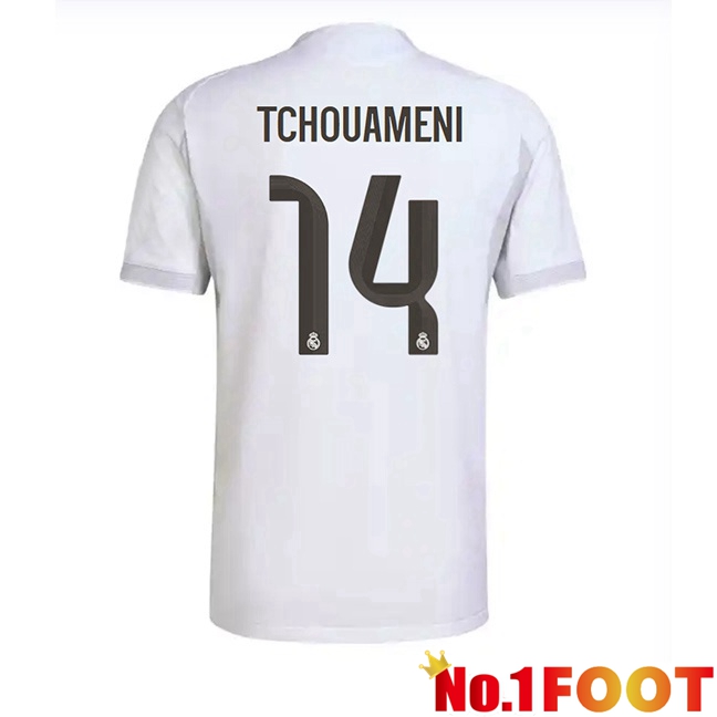 Soccer Jersey Real Madrid (Tchouameni 14) Home White 2025/2026