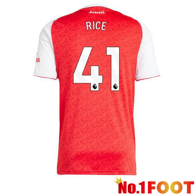 Soccer Jersey Arsenal (RICE 41) Home Red White 2025/2026