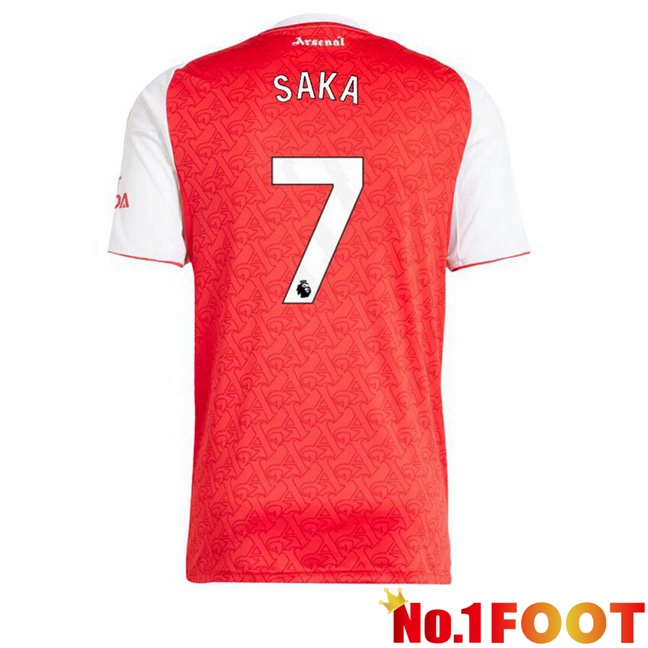 Soccer Jersey Arsenal (SAKA 7) Home Red White 2025/2026