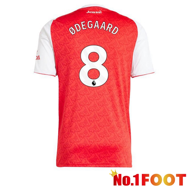 Soccer Jersey Arsenal (ØDEGAARD 8) Home Red White 2025/2026
