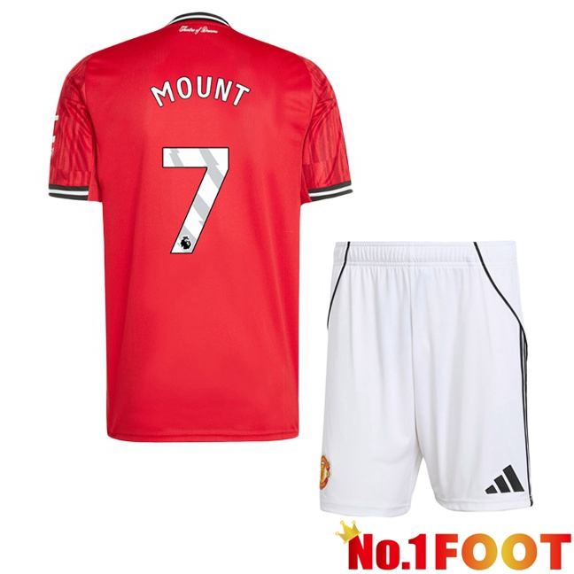Soccer Jersey Manchester United (MOUNT 7) Kids Home Red 2025/2026