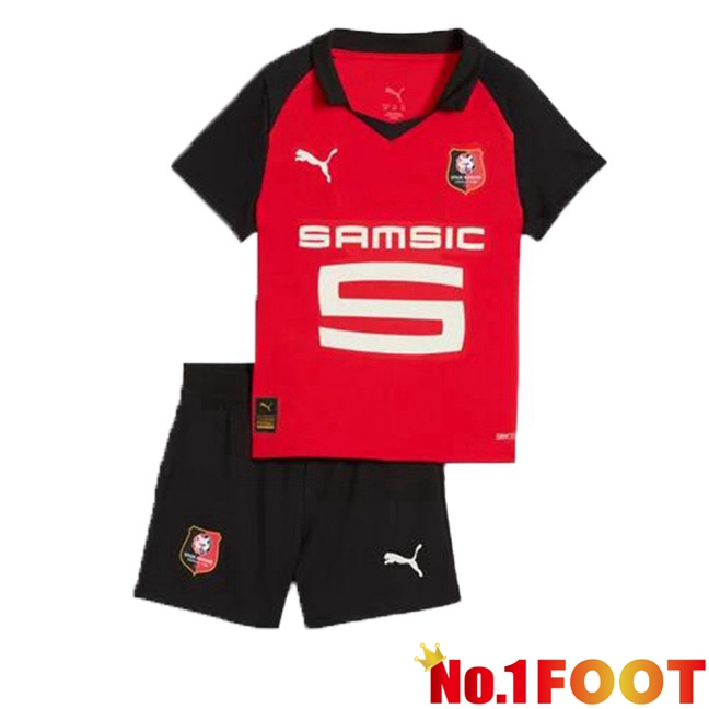 Soccer Jersey Stade Rennais Kids Home Red 2025/2026