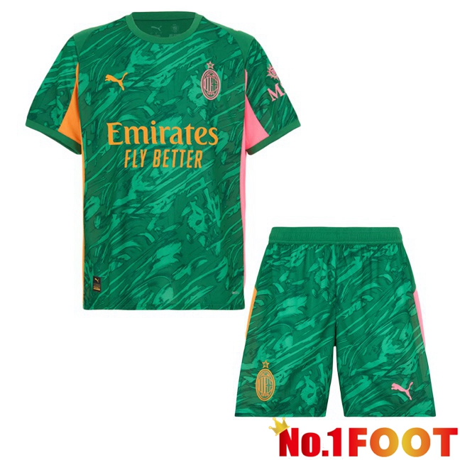 Soccer Jersey AC Milan Kids Goalkeeper Green 2025/2026