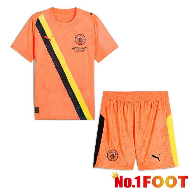 Soccer Jersey Manchester City Club World Cup Kids Goalkeeper Orange 2025/2026