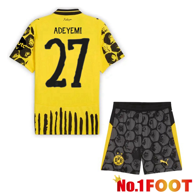 Soccer Jersey Dortmund BVB Club World Cup (Adeyemi 27) Kids Home Yellow Black 2025/2026
