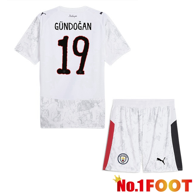 Soccer Jersey Manchester City Club World Cup (Ilkay Gündoğan 19) Kids Home White 2025/2026