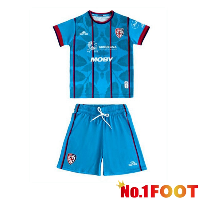 Soccer Jersey Cagliari Calcio Kids Third Blue 2025/2026