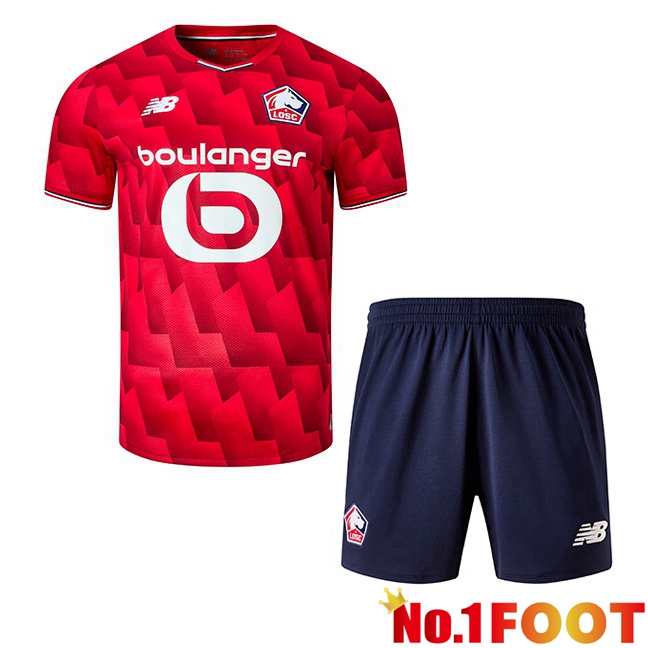 Soccer Jersey Lille OSC Kids Home Red 2025/2026