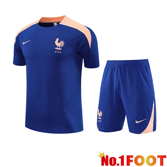 kit Training T Shirt France Kids Blue/Pink 2025/2026