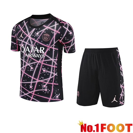 kit Training T Shirt PSG Kids Black/Pink 2025/2026
