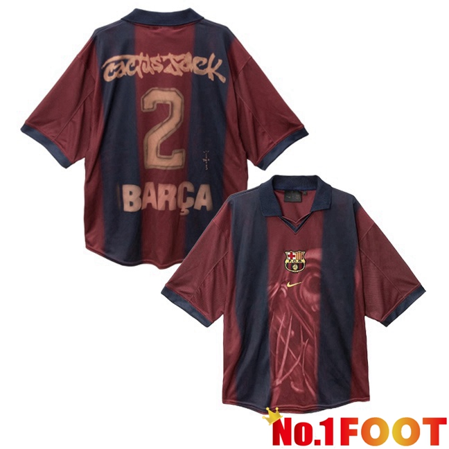 Soccer Jersey FC Barcelona Travis Scott Special Edition Blue Red