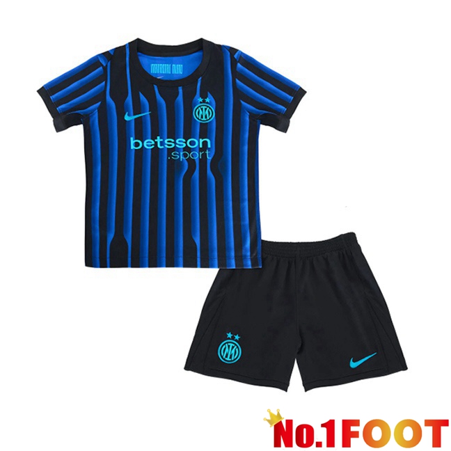 Soccer Jersey Inter Milan Kids Home Blue Black 2025/2026
