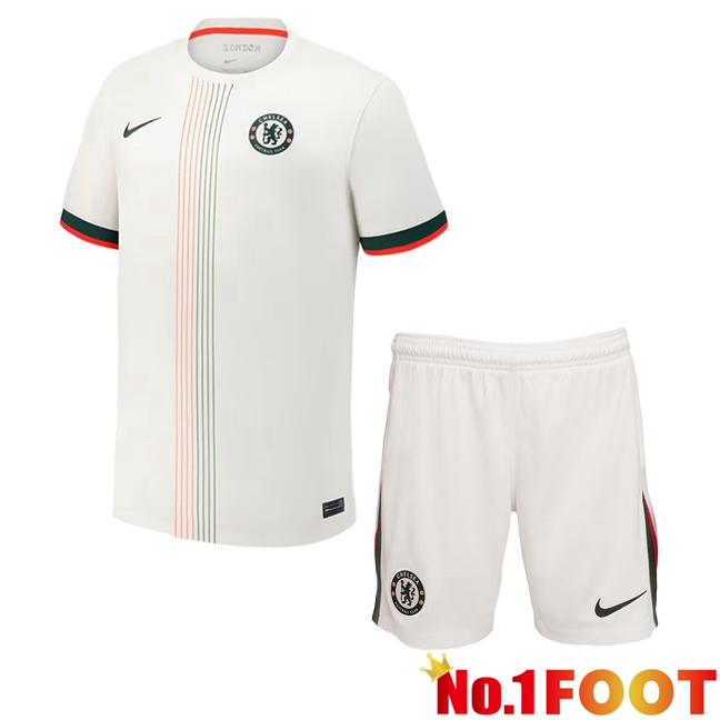 Soccer Jersey FC Chelsea Kids Away White 2025/2026