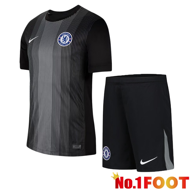 Soccer Jersey FC Chelsea Kids Goalkeeper Black 2025/2026