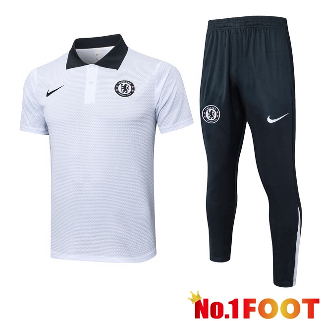 Soccer Polo FC Chelsea + Training Pants White 2025/2026