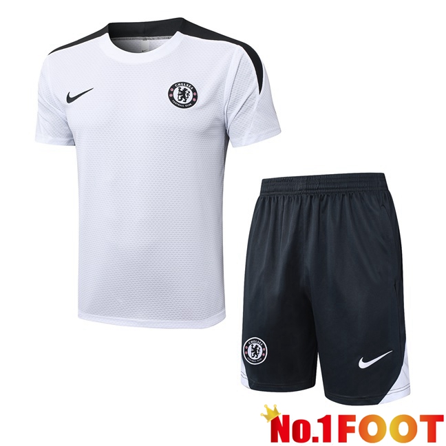 kit Training T Shirt FC Chelsea + Shorts White 2025/2026
