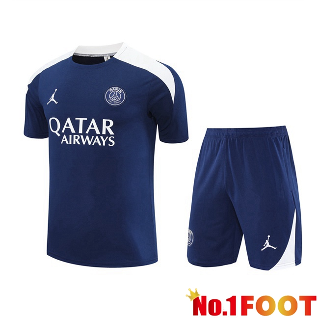 kit Training T Shirt Jordan Paris PSG + Shorts Blue Royal 2025/2026