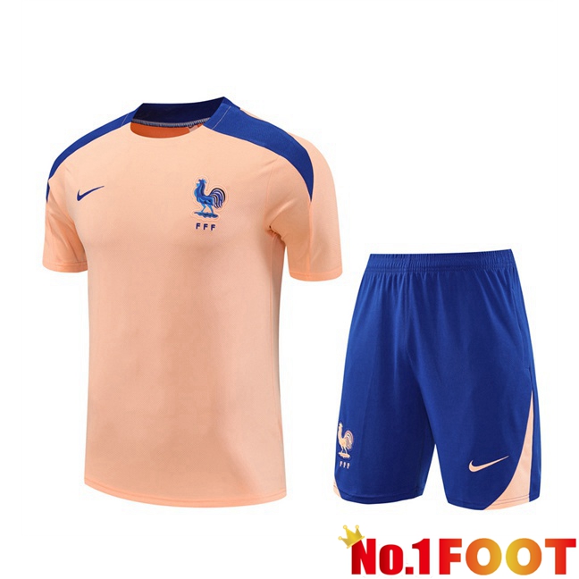 kit Training T Shirt France + Shorts Pink 2025/2026