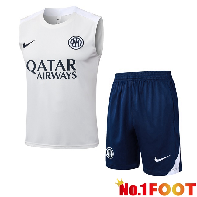 Gilet Soccer Inter Milan + Shorts White 2025/2026