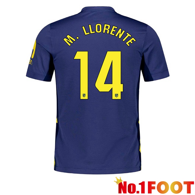 Soccer Jersey Atletico Madrid (M. LLORENTE 14) Away Blue Royal 2025/2026