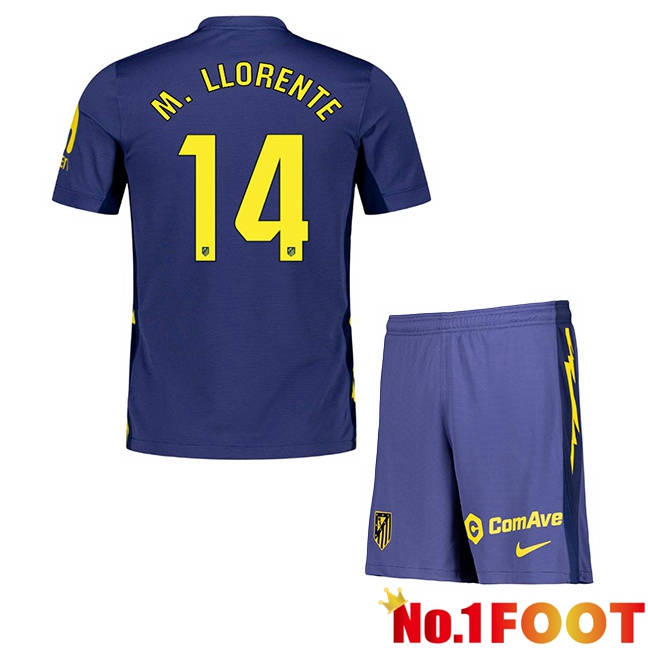Soccer Jersey Atletico Madrid (M. LLORENTE 14) Kids Away Blue Royal 2025/2026