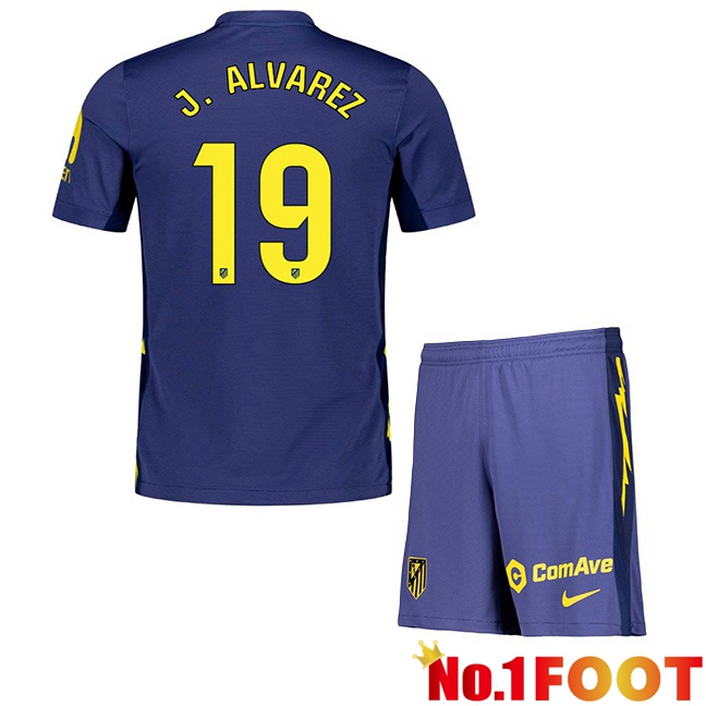 Soccer Jersey Atletico Madrid (J. ALVAREZ 19) Kids Away Blue Royal 2025/2026