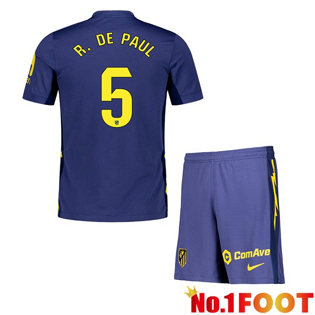 Soccer Jersey Atletico Madrid (R. De PAUL 5) Kids Away Blue Royal 2025/2026