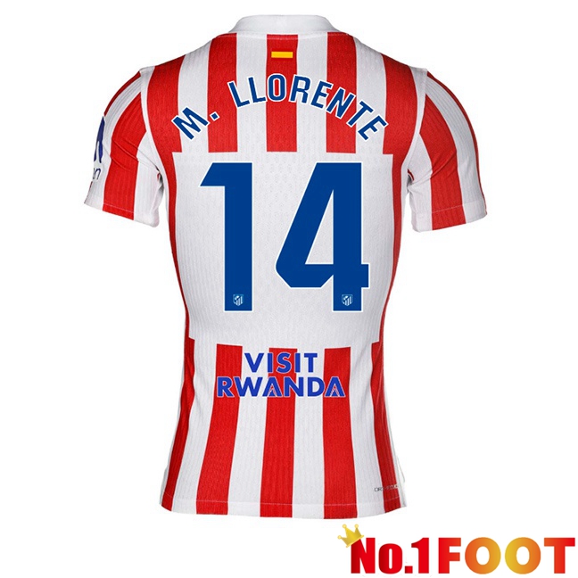 Soccer Jersey Atletico Madrid (M. LLORENTE 14) Home Red 2025/2026