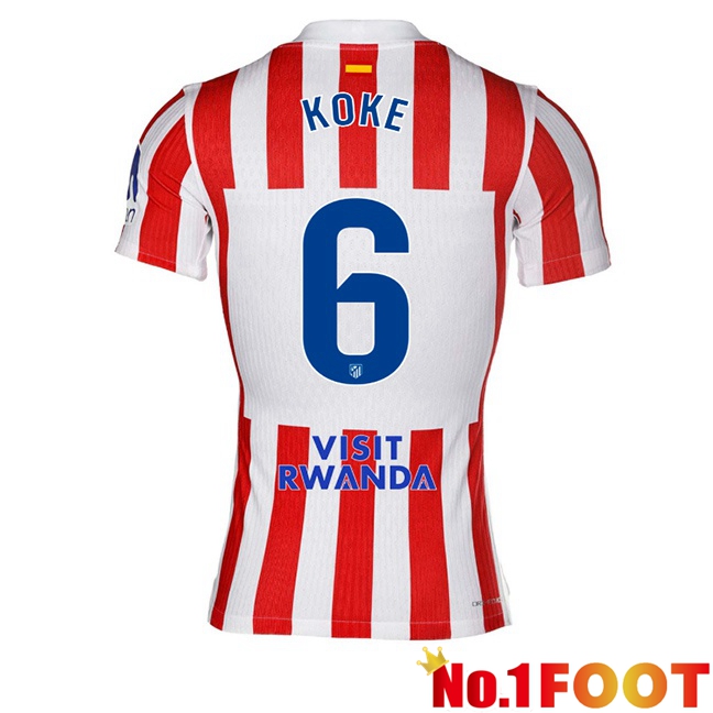 Soccer Jersey Atletico Madrid (KOKE 6) Home Red 2025/2026