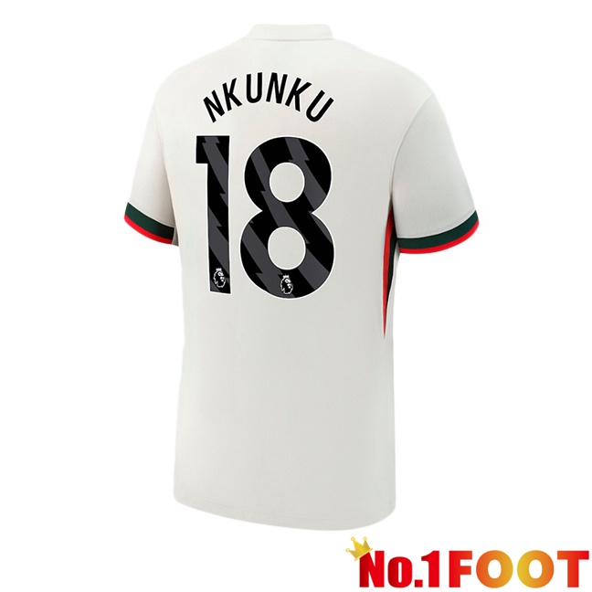 Soccer Jersey FC Chelsea (Nkunku 18) Away White 2025/2026