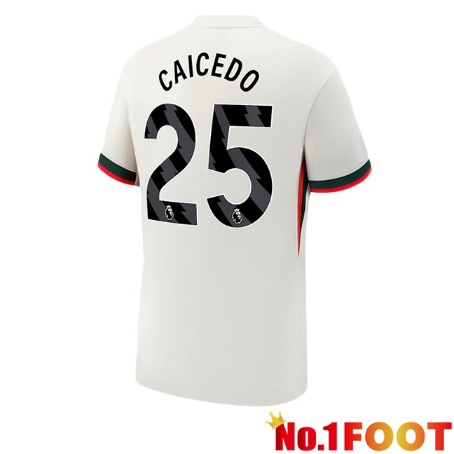 Soccer Jersey FC Chelsea (Caicedo 25) Away White 2025/2026