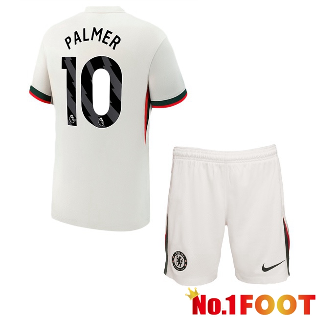 Soccer Jersey FC Chelsea (Palmer 10) Kids Away White 2025/2026