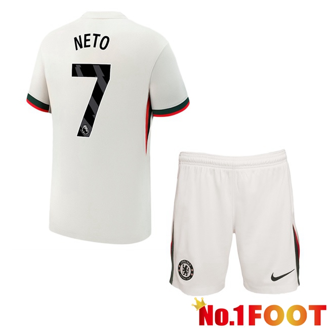 Soccer Jersey FC Chelsea (Neto 7) Kids Away White 2025/2026