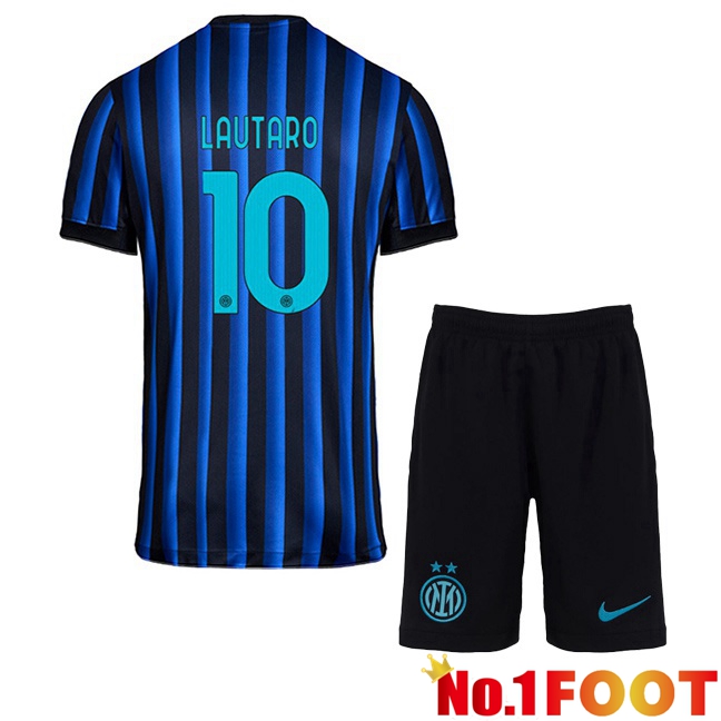 Soccer Jersey Inter Milan (LAUTARO 10) Kids Home Blue Black 2025/2026
