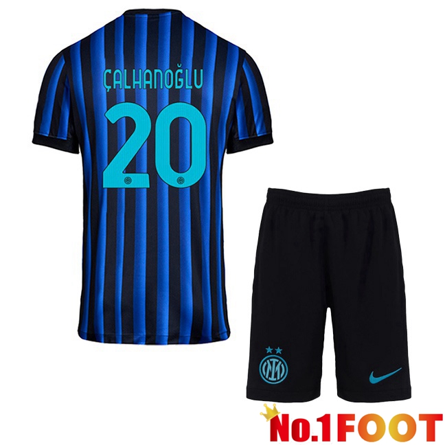 Soccer Jersey Inter Milan (ÇALHANOĞLU 20) Kids Home Blue Black 2025/2026