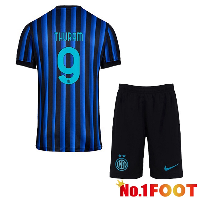 Soccer Jersey Inter Milan (THURAM 9) Kids Home Blue Black 2025/2026