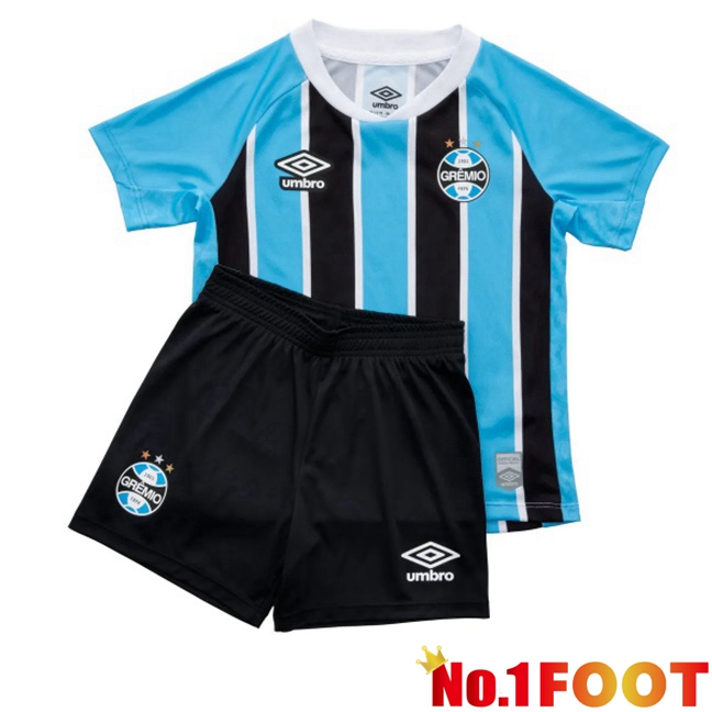 Soccer Jersey Gremio Kids Home Black Blue 2025/2026