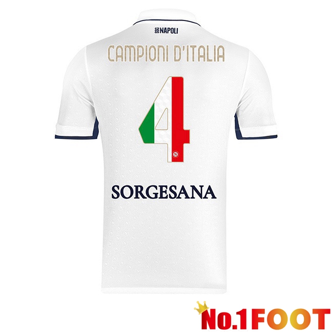 Soccer Jersey SSC Napoli Campioni D'Italia Away White 2024/2025