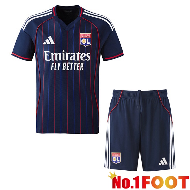 lyon OL Kids Away Soccer Jersey Blue Royal 2025/2026