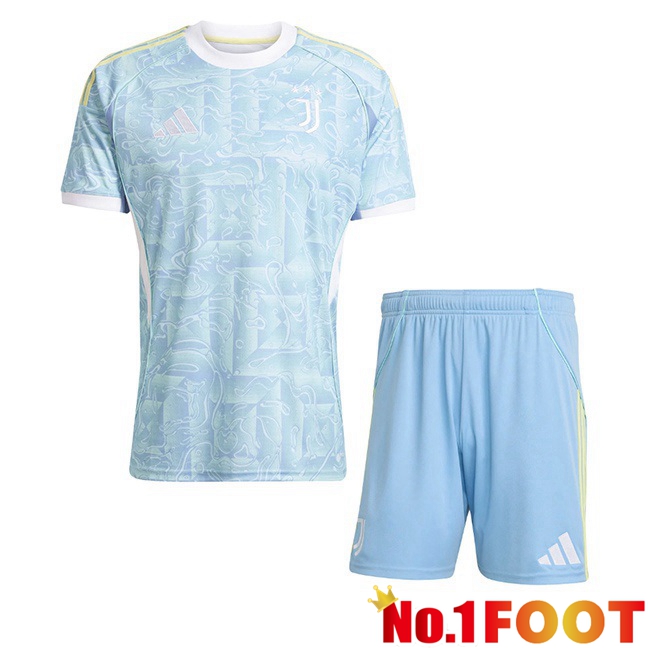 Juventus Kids Away Soccer Jersey Blue White 2025/2026
