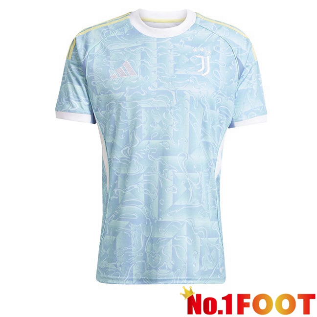 Juventus Away Soccer Jersey Blue White 2025/2026
