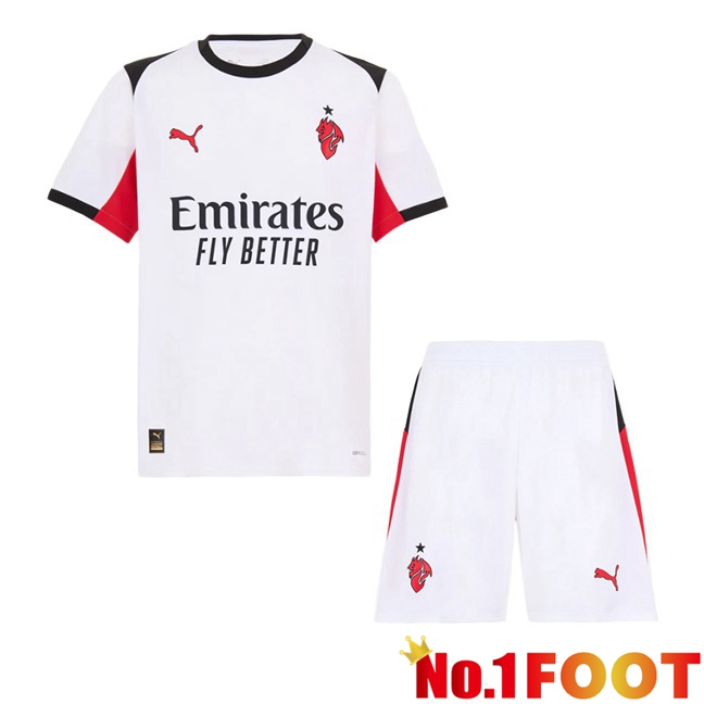 AC Milan Kids Away Soccer Jersey White 2025/2026