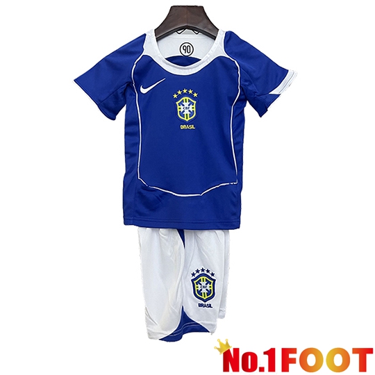 Brazil Retro Kids Away Soccer Jersey 2004