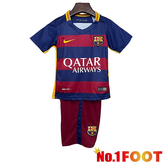 FC Barcelona Retro Kids Home Soccer Jersey 2015 2016