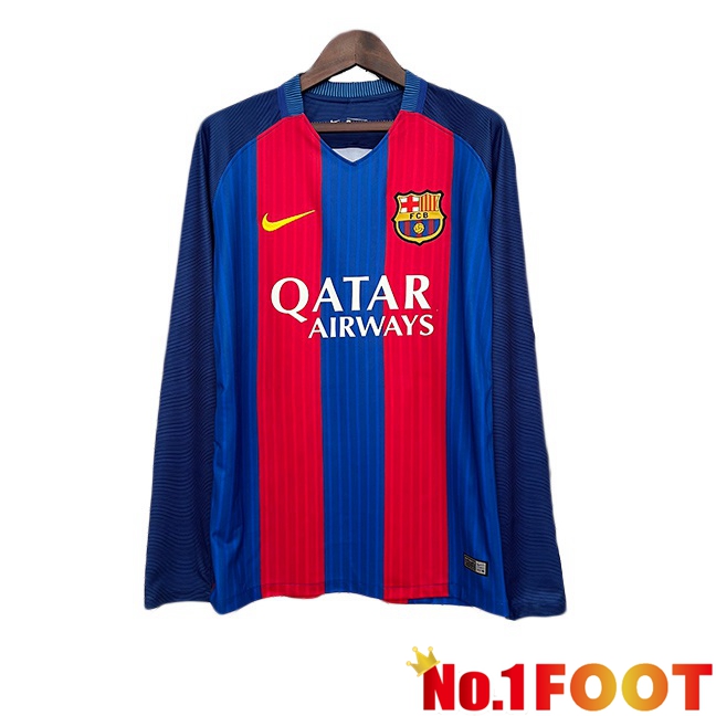 FC Barcelona Retro Home Soccer Jersey Long sleeve Red Blue 2014-2015